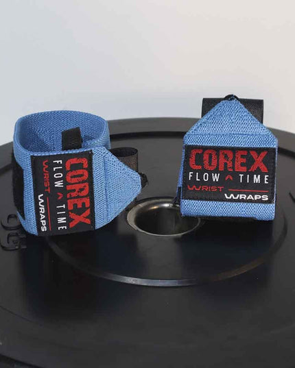 Muñequeras Elásticas Azul - COREX SPORT FITNESS