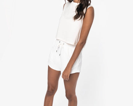 Camiseta crop ecorresponsable sin mangas mujer