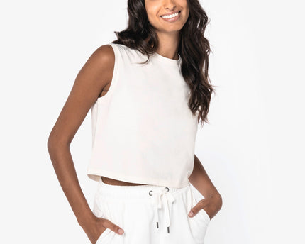 Camiseta crop ecorresponsable sin mangas mujer