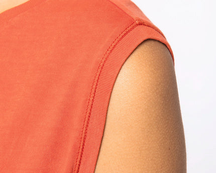 Camiseta crop ecorresponsable sin mangas mujer