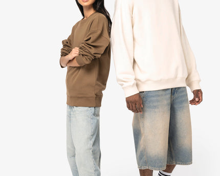 Sudadera ecorresponsable cuello redondo oversize unisex
