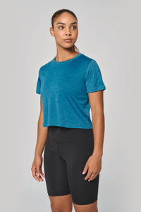 Camiseta crop triblend mujer