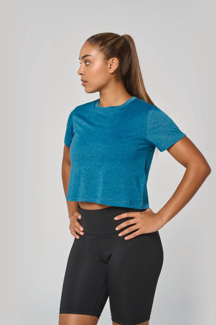Camiseta crop triblend mujer