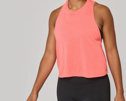 Camiseta de tirantes crop Triblend mujer