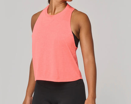 Camiseta de tirantes crop Triblend mujer