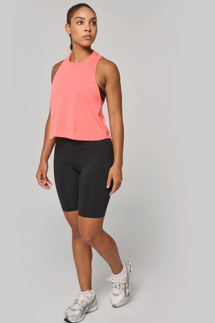 Camiseta de tirantes crop Triblend mujer