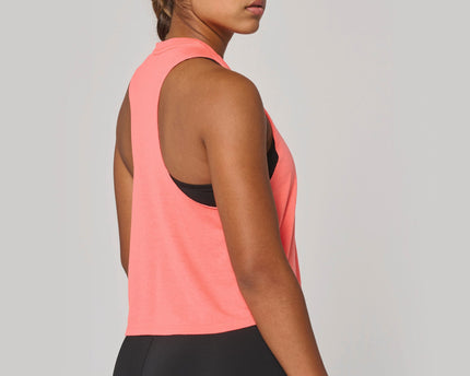 Camiseta de tirantes crop Triblend mujer