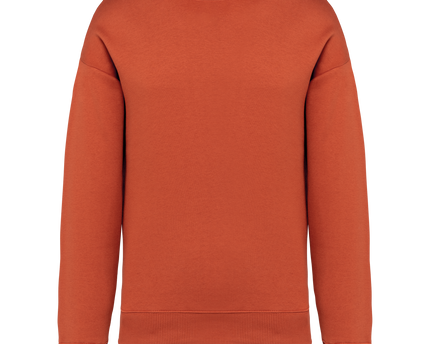 Sudadera ecorresponsable cuello redondo oversize unisex - Burnt Brick