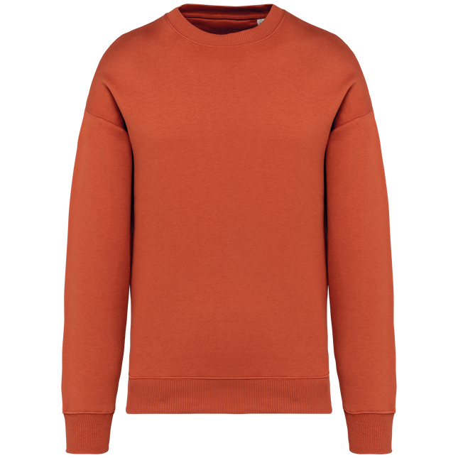 Sudadera ecorresponsable cuello redondo oversize unisex - Burnt Brick