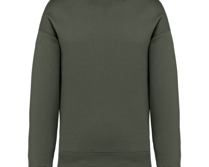 Sudadera ecorresponsable cuello redondo oversize unisex - Organic Khaki