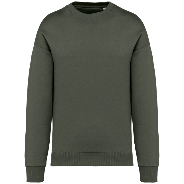 Sudadera ecorresponsable cuello redondo oversize unisex - Organic Khaki