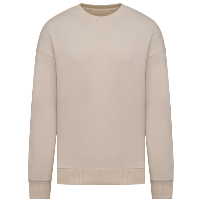 Sudadera ecorresponsable cuello redondo oversize unisex - Raw Natural