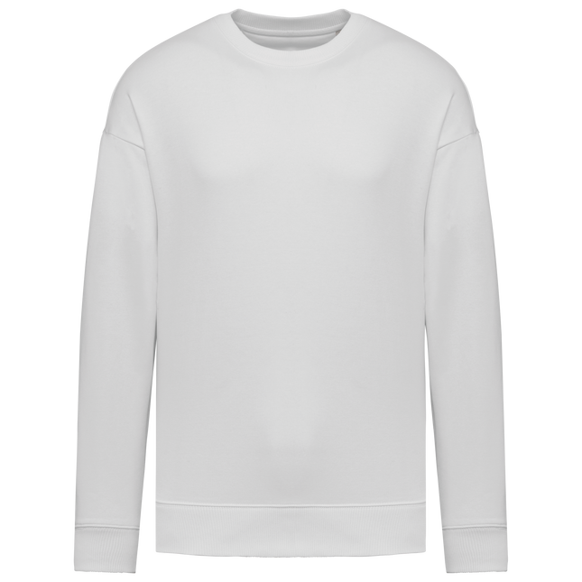 Sudadera ecorresponsable cuello redondo oversize unisex - White