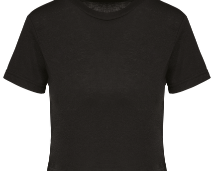 Camiseta crop triblend mujer - Black