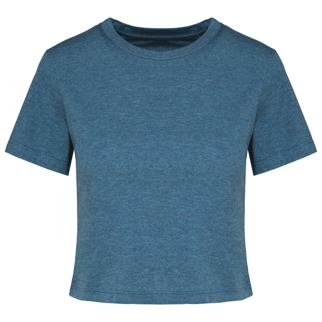 Camiseta crop triblend mujer - Duck Blue Heather