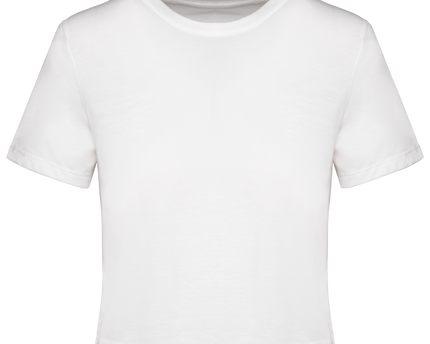 Camiseta crop triblend mujer - White