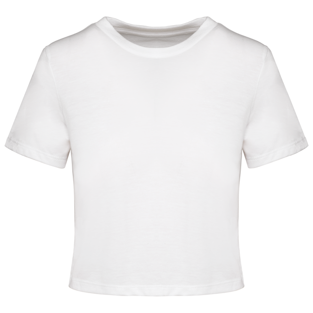 Camiseta crop triblend mujer - White