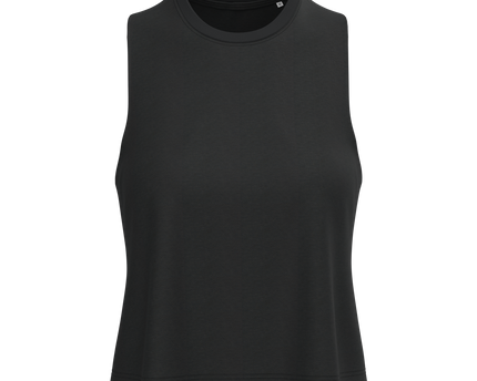 Camiseta de tirantes crop Triblend mujer - Black