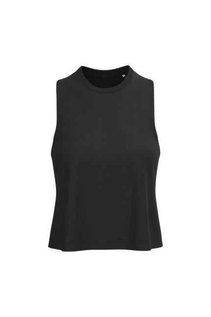 Camiseta de tirantes crop Triblend mujer - Black