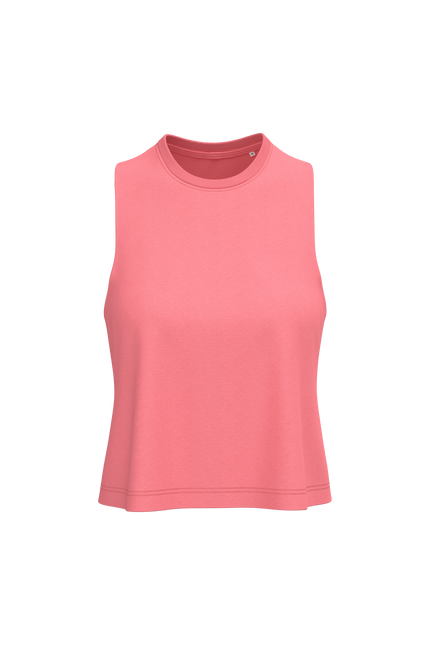 Camiseta de tirantes crop Triblend mujer - Coral