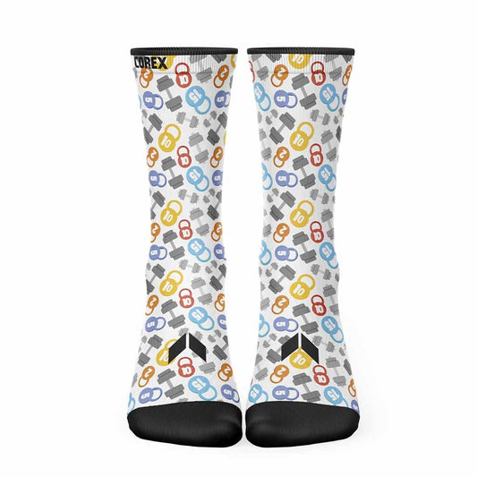 Calcetines Fitness Mancuernas Blanco - COREX SPORT FITNESS