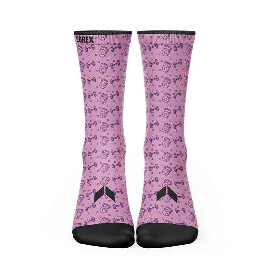 Calcetines Fitness Mancuernas Rosa - COREX SPORT FITNESS