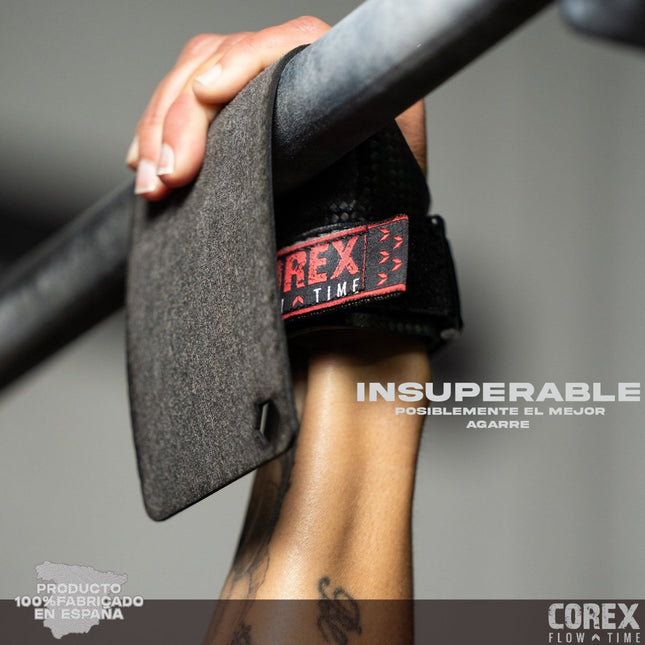 Vista de calleras COREX Grips Carbon Edition en barra
