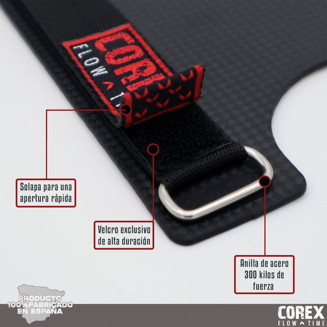 Muñequeras con cierre de velcro COREX Grips Carbon