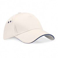 Gorra 5 Paneles 100% Algodón Putty - Borde Navy