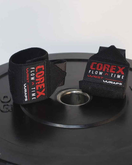 Muñequeras Elásticas Negro - COREX SPORT FITNESS