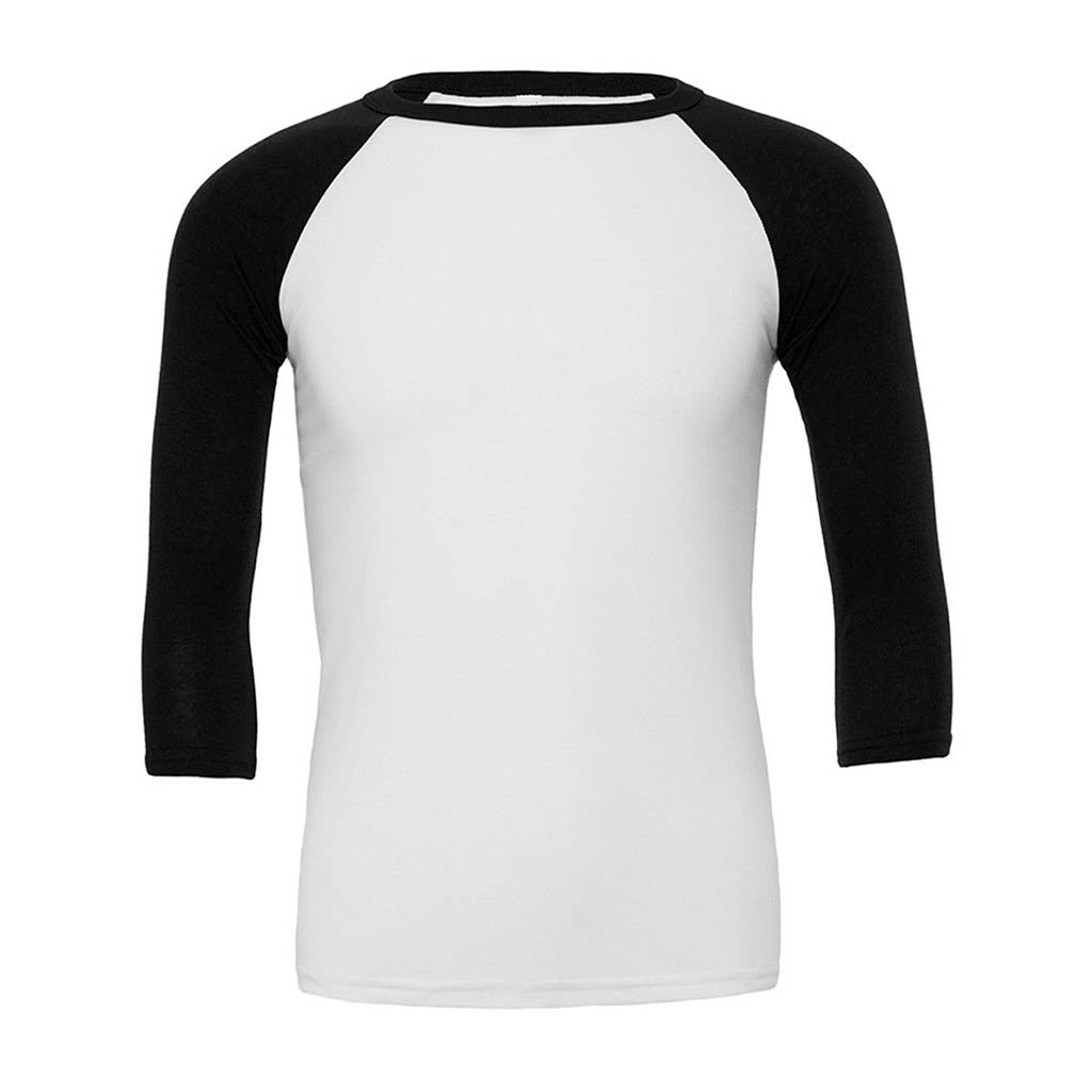 PERSONALIZED UNISEX BASEBALL 3/4 T-SHIRT (PRINT ON CHEST OR BACK) 